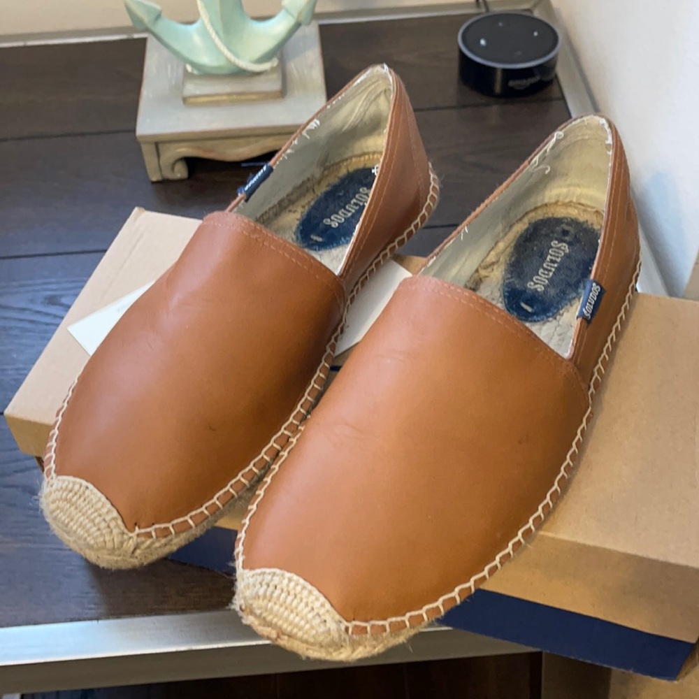 SOLUDOS Original Dali Brown Leather Espadrilles
